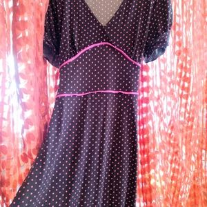 Vintage style Brown dress with polka dots
